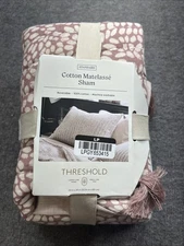 Standard Boho Reversible Matelasse Swirl Quilt Sham Purple - Threshold