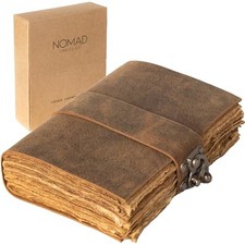 Vintage Leather Journal with Gift Box - Old Leather Bound 13 Inches x 9 inches