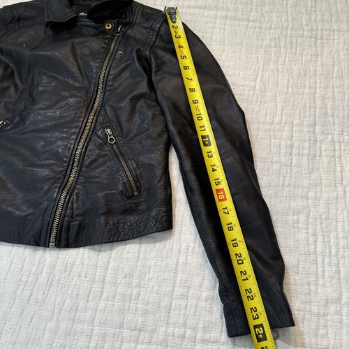 Chaqueta de motociclista Madewell de cuero lavado negra para mujer talla pequeña DEFECTUOSA*** - Imagen 14 de 17