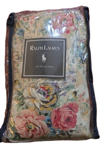 Fundas de almohada vintage Ralph Lauren (2) Bretaña jardín volantes florales tamaño king