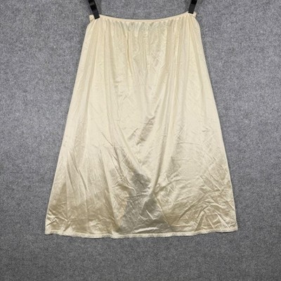 Bali Half Slip Womens XL Beige Vintage Lace Trim Antron III Nylon 4567214