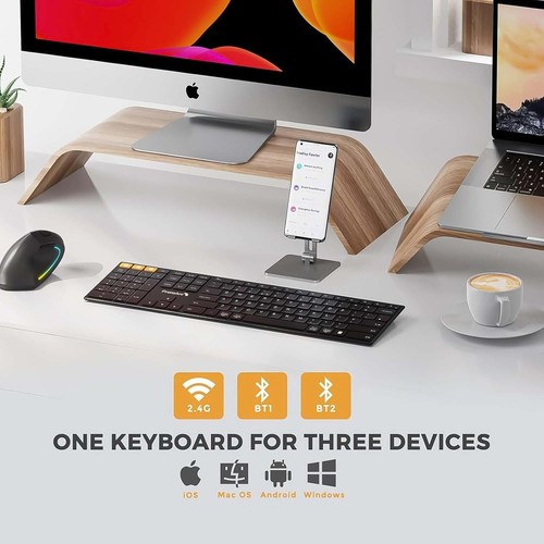 Teclado Inalámbrico para Zurdos ProtoArc XK21, Teclado Ultradelgado Bluetooth - Imagen 3 de 7