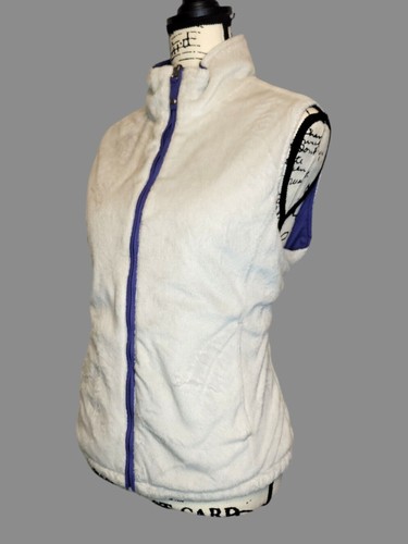 Free Country Reversible Quilted Puffer Vest Womens MED Purple Sherpa Jacket - Bild 6 von 8