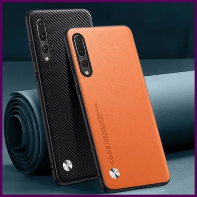Luxury PU Leather Case For Huawei P20 Pro P20Pro Back Cover Matte Silicone Full