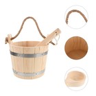  1 Set Wood Sauna Kit: Sauna Bucket With Ladle - Portable Steam Room Wooden