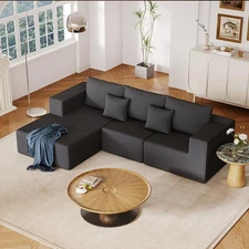 108.3'' Modular Boneless Couches Cloud Couch L-Shaped Sectional Sofa
