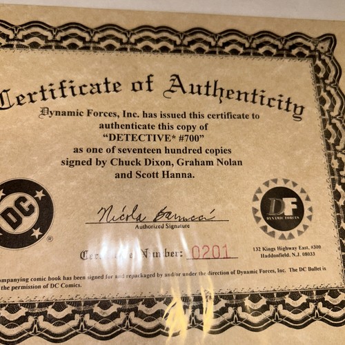 DC Batman Detective Comics Ausgabe 700 signiert Chuck Dixon & Graham Nolan. 201/700 - Bild 6 von 7