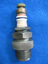 Vintage CHAMPION O spark plug, Red/Blue stripes on porcelain
