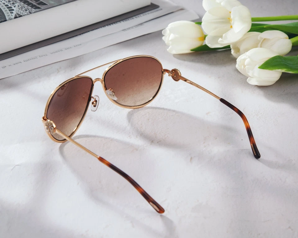 CHOPARD PILOTENBRILLE MIT KRISTALLEN - SCH B23S 0300G - Bild 2 von 4