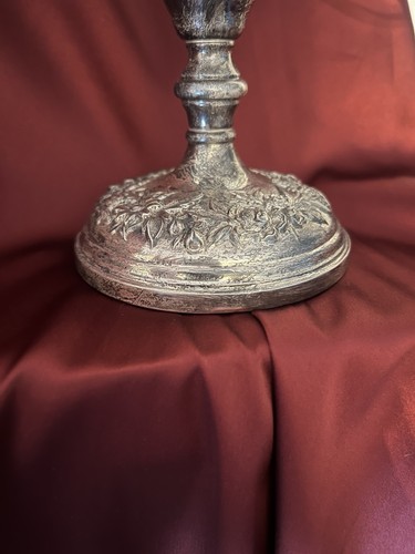 Kirk and Son Sterling Silver Repousse Candelabra Chased Floral Candle Holder - Picture 5 of 8