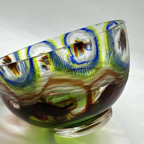 Vintage Murrine Murrini Fused Murano Great Art Studio Glass Bowl Signed - Picture 7 of 9