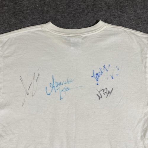 Camisa Autógrafa Aaron Carter De Colección Blanca Talla Mediana 2003 Firmada Amanda Bynes - Imagen 18 de 24