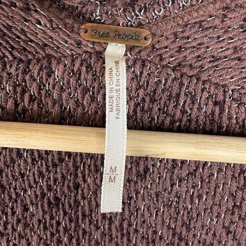 Free People Motions Open Cardigan Sweater Purple Medium - Picture 5 of 9