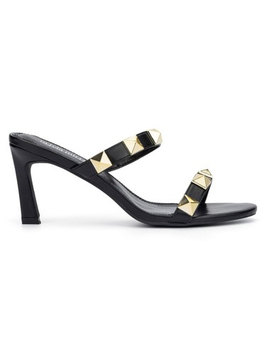 OLIVIA MILLER Womens Black Annie Open Toe Stiletto Slip On Heeled Sandal 11 - Picture 7 of 11