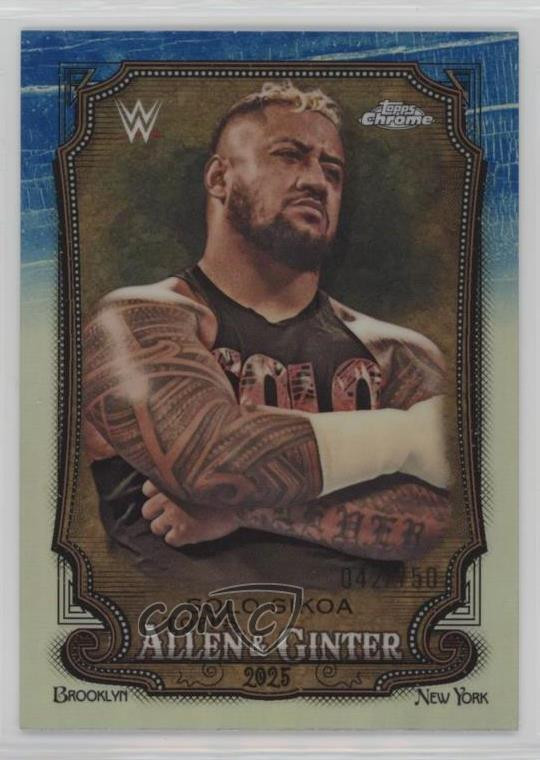 2025 Topps Chrome WWE Allen & Ginter Blue Refractor /150 Solo Sikoa #AG-SSK