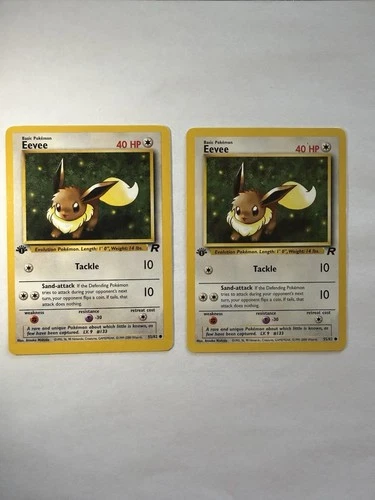 Pokémon Team Rocket Eevee 1st Edition Lot 2 Cards 55/82 1999 English