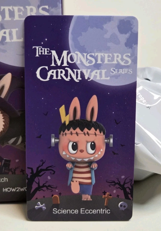 POP MART x HOW2WORK The Monsters Carnival Series SCIENCE ECCENTRIC 🎃 Figure NEW - Image 3 of 4