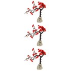 3pcs künstliche Pflaumenblütenzweige Rotpflaumenblüte Künstliche für