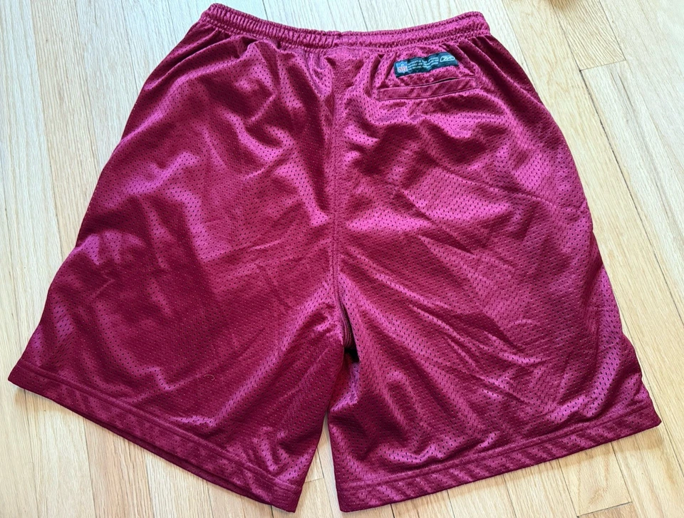 Pantalones Cortos Reebok NFL Team Apparel Washington Redskins Granate Para Hombres M Malla Cordón Foto 2 de 4