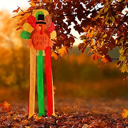 Calcetines Windsock Acción de Gracias Exterior Duraderos 40 Pulgadas Pavo Windsock Otoño Viento - Imagen 2 de 7