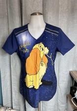 LOT OF 2 NURSE MEDICAL DISNEY SCRUB TOP - LADY  THE TRAMP  HEARTS MINNIE MOUSE