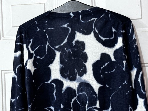 NWT J.Crew Womens Sz M Knit Cardigan Button Up Long Sleeve Navy/White Tie Dye - Picture 6 of 12