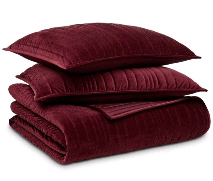 Hotel Collection "Channeled Velvet" 5 Pc QUEEN Coverlet Set, W/ Euro Shams, NWT - Image 2 of 4