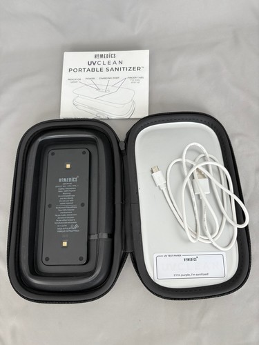 Désinfectant pour téléphone portable, nettoyage UV, Homedics, rose, avec cordon blanc A19 - Photo 3 sur 3