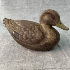 Vtg J C Higgins Life Like Mallard Hen Glass Eyes Duck Decoy Paper Mache Hunting
