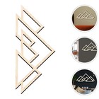  2 Pcs Wood Wall Art Decor Landscape Mountain Line Geometric Decoration