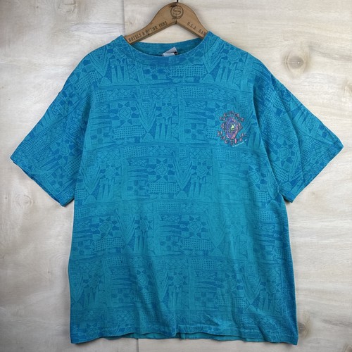 Vintage 1992 Ocean Pacific Beachwear Geometric Surf Shirt Sz Large Made In USA
