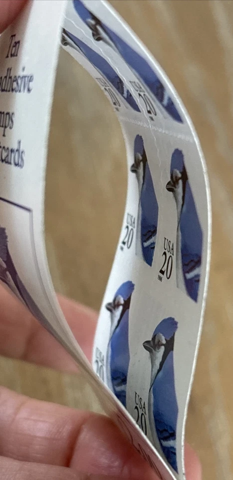 U.S. Booklet Of 8 S2222 1995 USA 20cents Blue Jay Stamps Incomplete/8 Left - Image 4 of 4