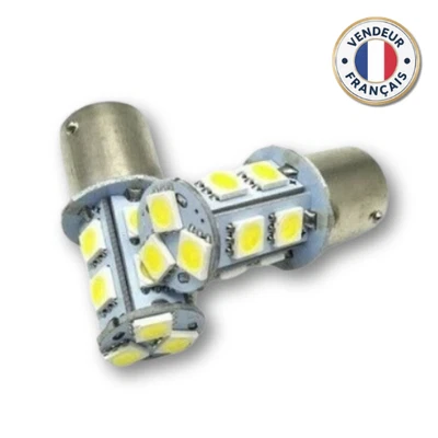Ampoules 13 LED BA15S P21 R5W R10W Couleur 6000k blanc 12V 2pcs - Photo 1/2