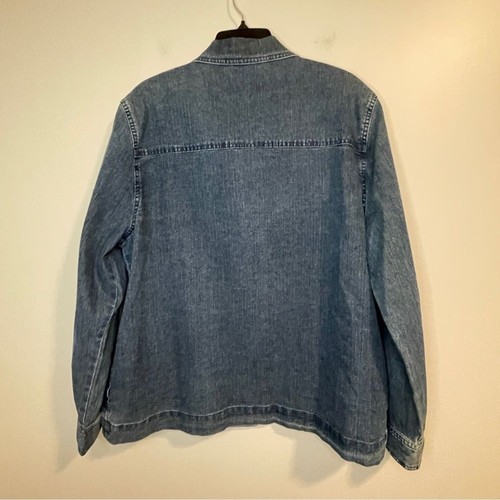 Denim Jacket with Floral Multicolor Embroidery - Picture 5 of 7