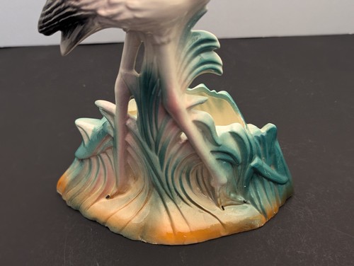 Vtg MCM Pink Flamingo Planter 9.5" Ceramic Figurine 402 Deco Style - Picture 10 of 11