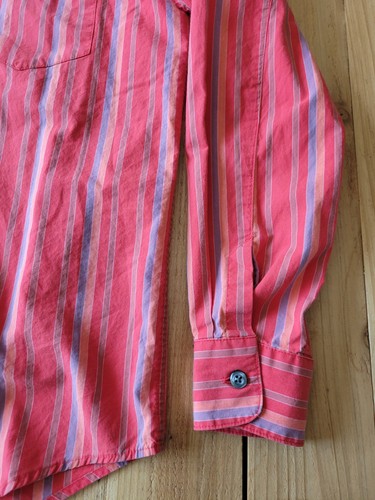 Camisa de algodón Eddie Bauer XS coral a rayas manga larga con botones para mujer - Imagen 8 de 13