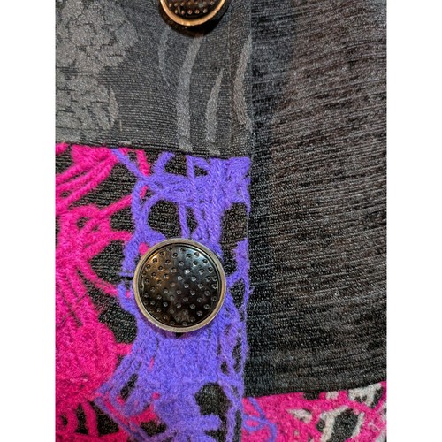 Tricotto M schwarz Struktur Häkel Patchwork Whimsigoth Boho Glam Fee Mantel künstlerisch - Bild 13 von 15