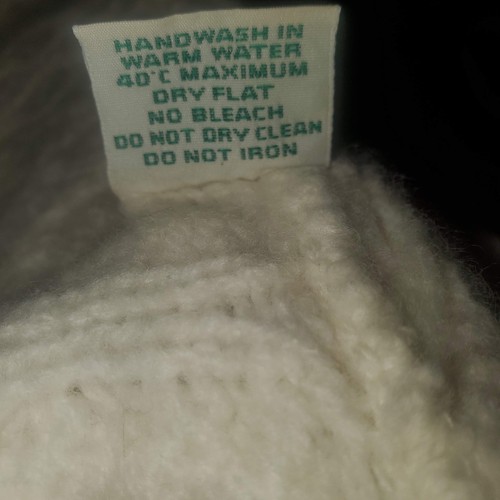 Aran Crafts Ireland Size L Handmade Fisherman Zip Up Hooded Ivory Sweater Cardi - Picture 11 of 13