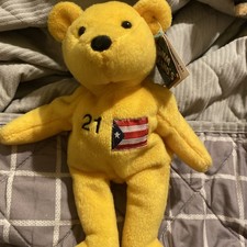 Roberto Clemente 1998 Salvino's Bamm Beanos Beanie Bear 21 MLB Puerto Rico