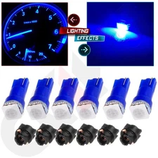 6Pcs Twist Lock Blue T5 LED Instrument Dashboard Speedo Light Bulbs 17 73 74 85