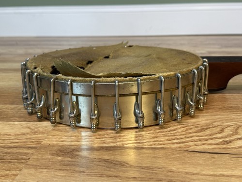 VINTAGE BANJO TOPF, 10 5/8" KOPF, TONRING mit 30 KLAMMERN 1920er 1930er PROJEKT - Bild 2 von 12