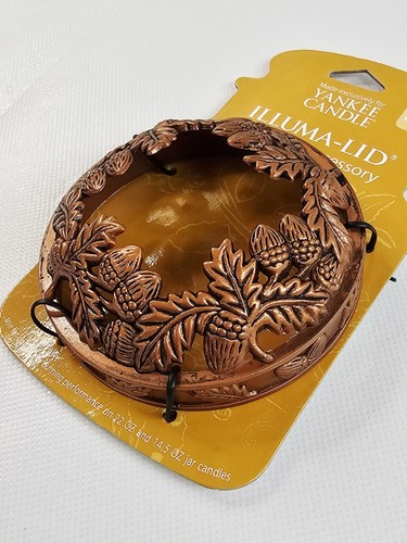 Yankee Candle Acorn Illuma Lid Jar Topper Fall Autumn Copper Tone New - Picture 4 of 6