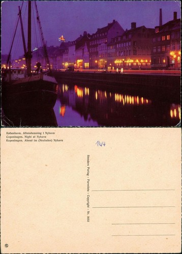 Kopenhagen København Aftenstemning i Nyhavn/Night at Nyhavn   am Hafen 1970 - Picture 1 of 3