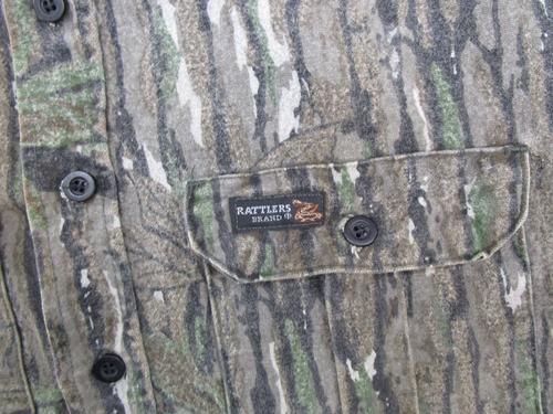 Vintage 90s Rattlers Brand Camouflage Realtree Chamois Shirt Size L Hunting READ - Picture 2 of 13