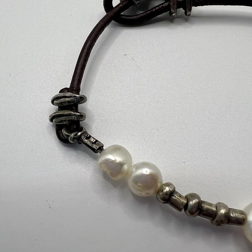 Pulsera de cuero SILPADA B1062 de plata de ley con perlas de agua dulce - Imagen 4 de 8