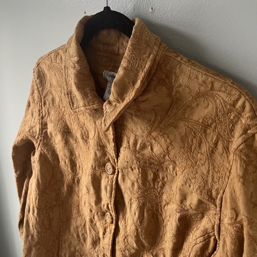 Coldwater Creek Damen Jacke Large Western Gobelin braun strukturiert Boho Baumwolle - Bild 5 von 9