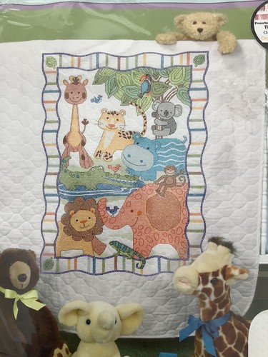 Dimensions MODZOO Baby Quilt Stamped Cross Stitch 34x43 Sealed Vintage 2008 NEU - Bild 2 von 5