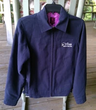 Trillium Links & Lake Club Navy zip jacket. Pink Lining.  Gear for Sports. Small