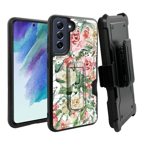 Per Samsung S21 FE 5G custodia robusta fondina antiurto + cover vetro temperato p3 - Foto 10 di 25