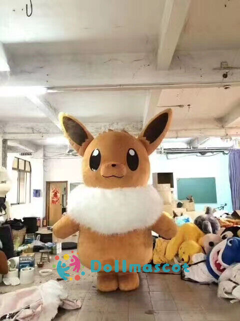 Adult Inflatable Pikachu Eevee Mascot Costume With Battery Cosplay Party  Toy